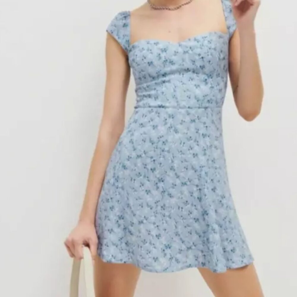 Reformation Blue Floral Mini Dress